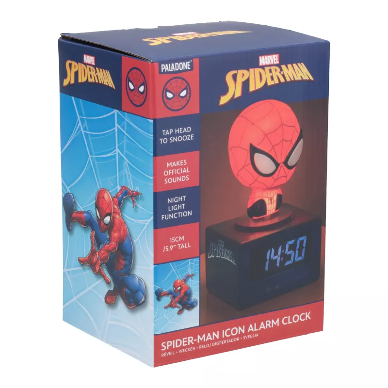 Paladone Spider-Man Icon Despertador - LED digital, Rojo/Negro