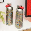 Paladone Botella de agua metálica Super Mario con asa de transporte