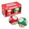 Paladone Super Mario Mushroom Set de salero y pimentero (Súper seta roja y seta 1-Up verde)