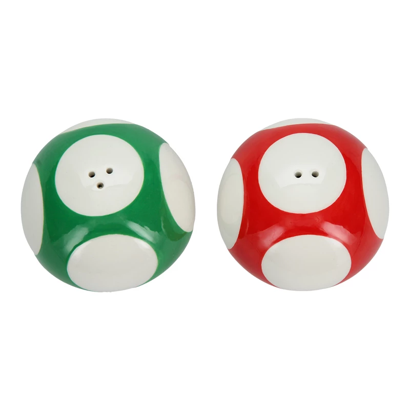 Paladone Super Mario Mushroom Set de salero y pimentero (Súper seta roja y seta 1-Up verde)