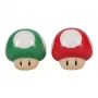 Paladone Super Mario Mushroom Set de salero y pimentero (Súper seta roja y seta 1-Up verde)