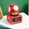 Paladone Super Mario Super Mushroom Icon Reloj despertador - LCD digital, alimentación USB, efectos de sonido oficiales de Nintendo, rojo/blanco