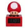 Paladone Super Mario Super Mushroom Icon Reloj despertador - LCD digital, alimentación USB, efectos de sonido oficiales de Nintendo, rojo/blanco