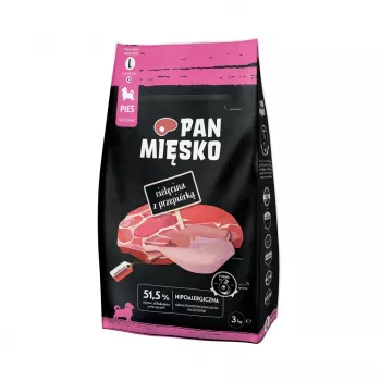 Pan Mięsko Alimento seco para perros ternera con codorniz cachorros croquetas grandes 3kg
