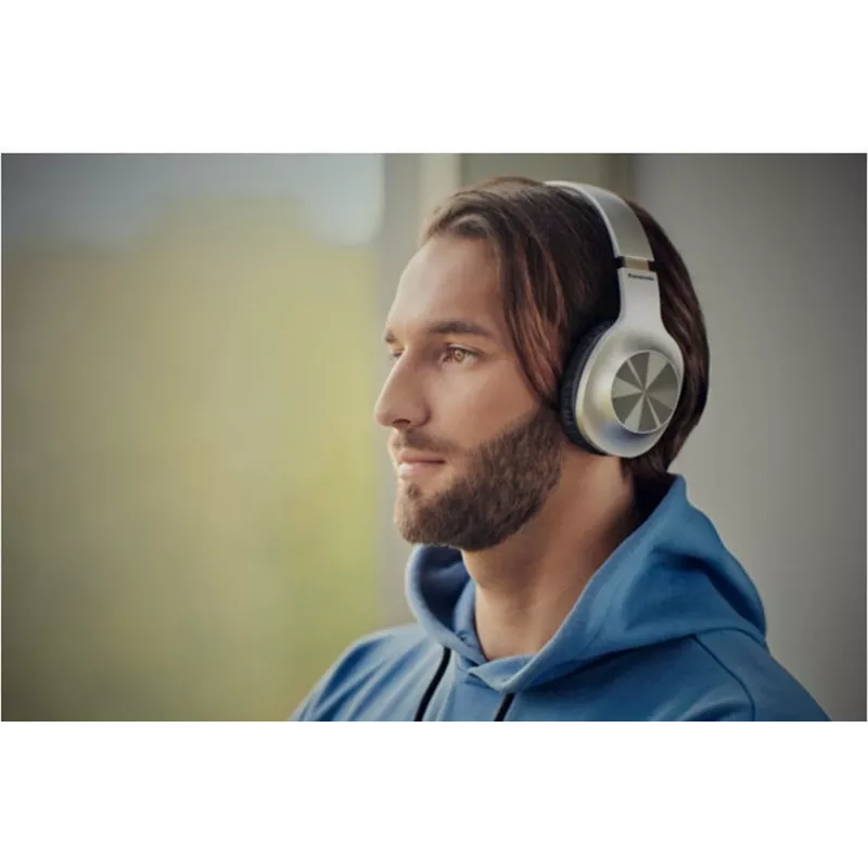 Panasonic RB-HX220BDES Auriculares supraaurales inalámbricos, Bluetooth, micrófono, XBS, Plata