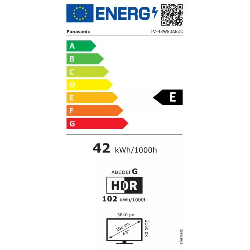 Panasonic TV-43W80AEZC televisor LED QLED de 43 pulgadas (109,2 cm) 4K UHD Fire TV, HDR, multisintonizador, negro