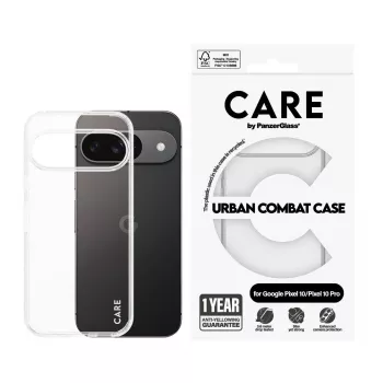 PanzerGlass CARE by Flagship Funda Transparent Urban Combat con marco transparente para Google Pixel 8 Pro