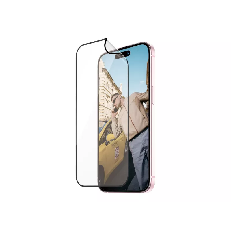 PanzerGlass MATRIX Protector de pantalla con D3O para iPhone 15 | Ultra-Wide Fit con AlignerKit