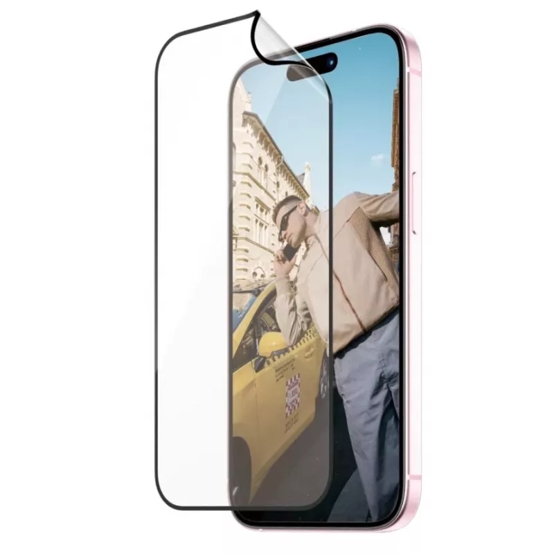 PanzerGlass MATRIX Protector de pantalla con D3O para iPhone 15 | Ultra-Wide Fit con AlignerKit