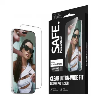 PanzerGlass SAFE protector de pantalla para iPhone 18 Pro Max/17 Pro Max – cristal templado ultraancho, antibacteriano, dureza 9H