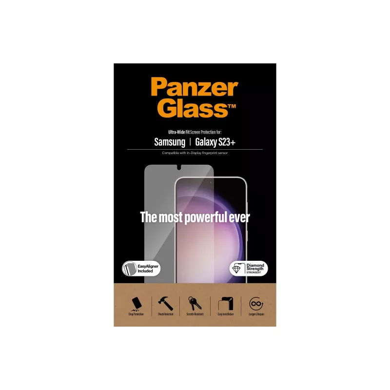 PanzerGlass Lámina protectora de pantalla Ultra-Wide Fit para Samsung Galaxy S23+ con aplicador