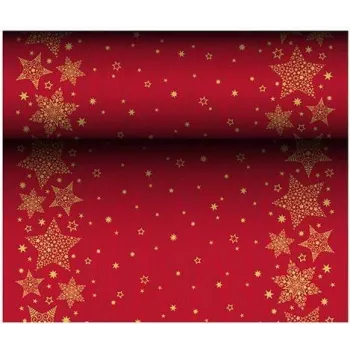 Papstar 88171 Rollo de camino de mesa de celulosa rojo, 400 mm x 24 m, de un solo uso, biodegradable