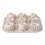 Patisse PAT-04521 set de moldes mini bundt antiadherentes de acero al carbono, 6 piezas, negro