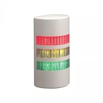 PATLITE WEP-302FB-RYG baliza LED, 3 niveles rojo/amarillo/verde, zumbador, montaje en pared, 24V DC, IP65, blanco