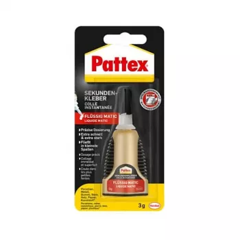 Pattex Matic Pegamento instantáneo líquido, frasco aplicador, 3 g, transparente, adhesivo de contacto a base de disolvente pst2c