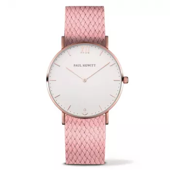 PAUL HEWITT Sailor Line reloj de cuarzo 39mm oro rosa correa de malla unisex PH-SA-RSTW27M
