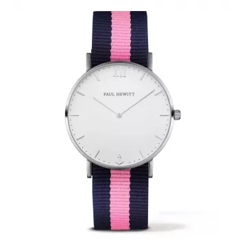 PAUL HEWITT Sailor Line reloj de cuarzo unisex 39mm caja de acero inoxidable oro rosa esfera blanca correa de piel nude PHSASSTWNLP20