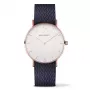 Paul Hewitt Sailor Line Reloj de cuarzo unisex 39 mm caja de acero inoxidable oro rosa esfera blanca correa de piel gris PH-SA-RSTW17S