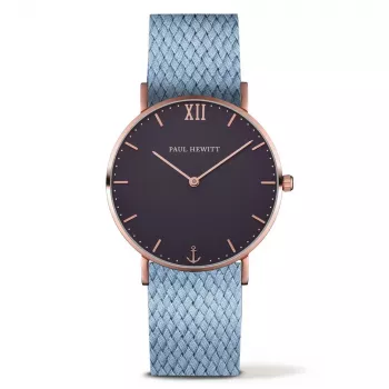 Paul Hewitt Sailor Line Reloj de cuarzo unisex 39 mm oro rosa acero inoxidable malla