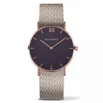 Paul Hewitt Sailor Line Reloj unisex 39 mm oro rosa acero inoxidable malla PH-SA-RSTB25M