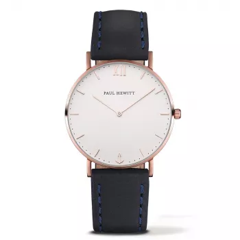 Paul Hewitt Sailor Line Reloj unisex PH-SA-RSTW11S 39 mm oro rosa gris piel