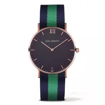 PAUL HEWITT Sarstain Reloj unisex 39mm acero inoxidable malla negro gunmetal PH-SARSTBNG20