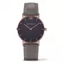 PAUL HEWITT Reloj de cuarzo unisex Sailor Line 39mm oro rosa acero inoxidable malla esfera negra PH-SA-RSTB13S