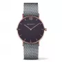 PAUL HEWITT reloj de cuarzo unisex Sailor Line 39mm oro rosa acero inoxidable malla esfera negra PH-SA-RSTB18S