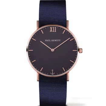 PAUL HEWITT Reloj unisex PHSARSTBN2030 39mm Acero inoxidable Milanesa Mesh Negra