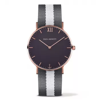 PAUL HEWITT reloj unisex PSARSTBGRW20S (39mm) – esfera White Sand, correa de Perlon gris
