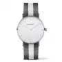 PAUL HEWITT Reloj unisex Sailor Line 39 mm Oro rosa Acero inoxidable Esfera blanca Correa de piel gris Cuarzo PHSASSTWGRW20