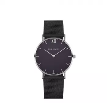 PAUL HEWITT Reloj unisex Sailor Line 39mm Acero inoxidable malla Black PHSASSTB5M101