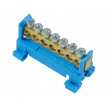 PAWBOL E.4023 borne de conexión de perfil bajo 7 polos azul 4mm² 24A 450V