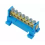 PAWBOL E.4023 borne de conexión de perfil bajo 7 polos azul 4mm² 24A 450V