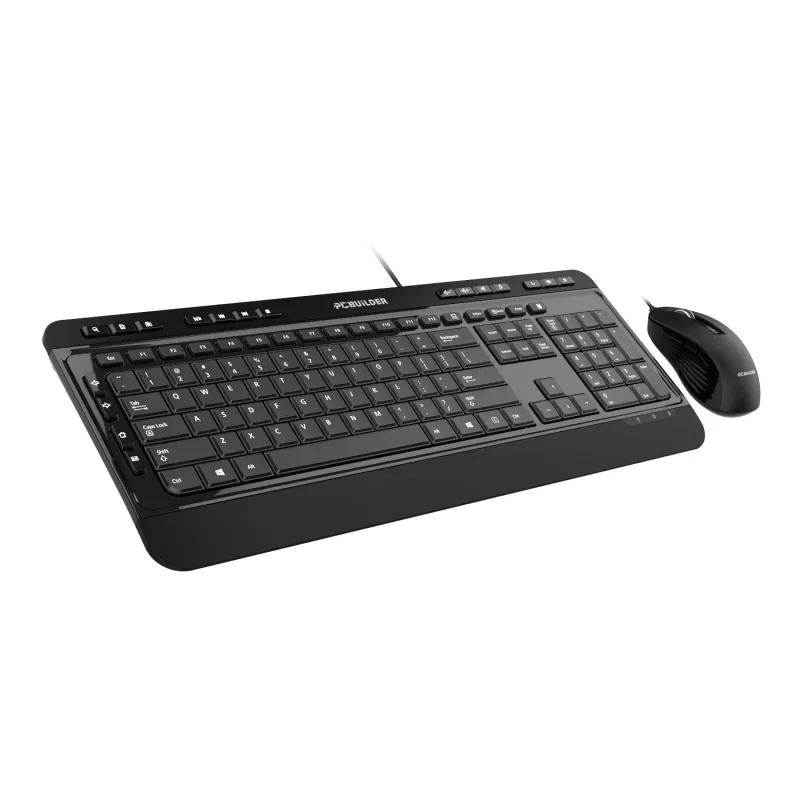 PCBuilder ALPHA Conjunto de teclado y ratón con cable silencioso