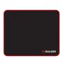 PCBuilder TRACK Alfombrilla de ratón pequeña – superficie de tela, bordes cosidos anti-desgaste, base de goma antideslizante, 3 mm de grosor, negra
