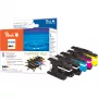 Peach PI500-129 Cartuchos de tinta compatibles multipack (5 uds., 2 negro, 1 cian, 1 magenta, 1 amarillo) para impresoras de inyección de tinta Brother