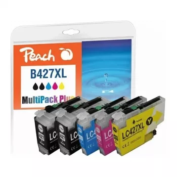 Peach pack de cartuchos de tinta remanufacturados para Brother LC-427XL (2 negros, 1 cian, 1 magenta, 1 amarillo) alto rendimiento