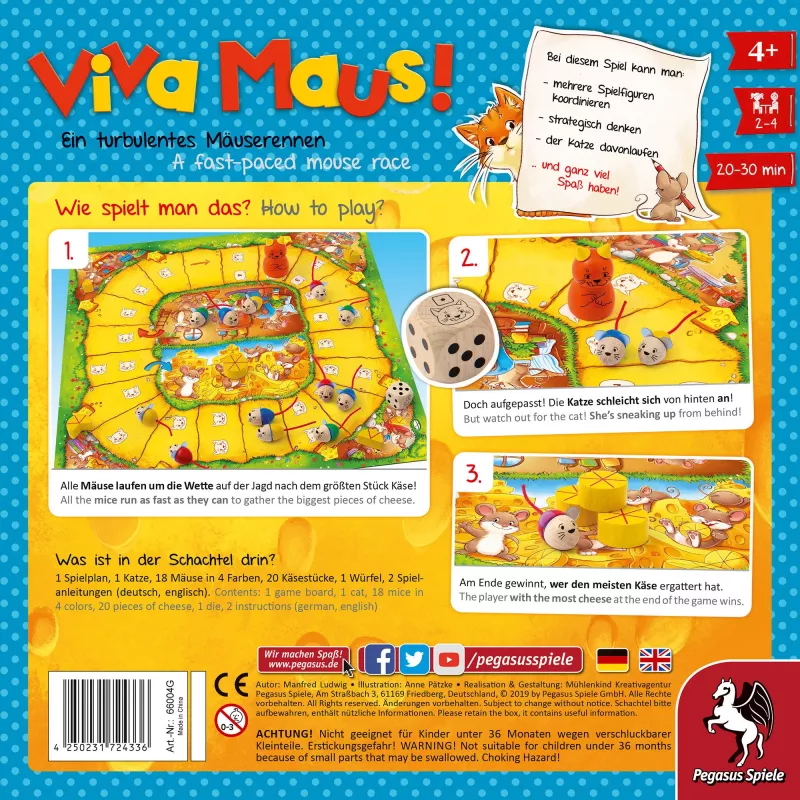 Pegasus Spiele Viva Maus! juego de cartas