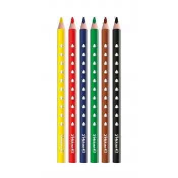 Pelikan 700610 Lápices de colores set de 6 (negro, marrón, verde, rojo, violeta, amarillo)