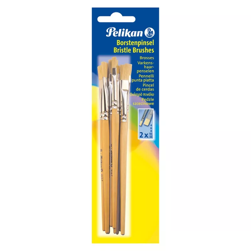 Pelikan 720409 pincel plano tamaño 9, plateado, 10 unidades