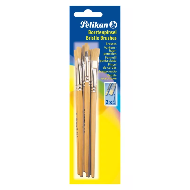 Pelikan 720409 pincel plano tamaño 9, plateado, 10 unidades