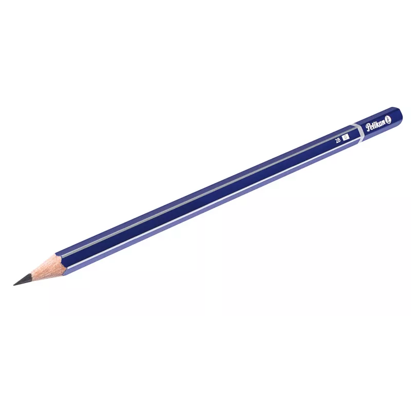 Pelikan 978783 Lápiz hexagonal de grafito 2B, azul, madera con certificación FSC, Alemania, blíster