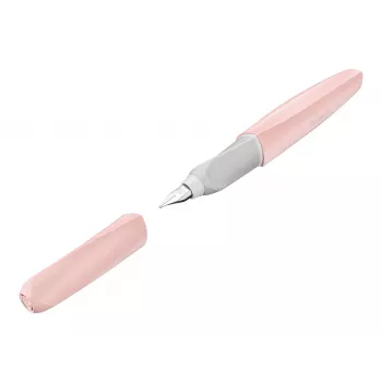 Pelikan Griffix Pluma estilográfica con sistema de cartuchos rosa plumín mediano para principiantes diestros 822213
