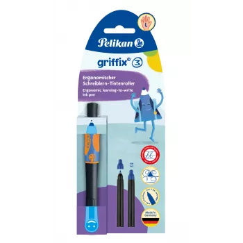 Pelikan griffix Neon Black bolígrafo roller para zurdos - Rosa 821018