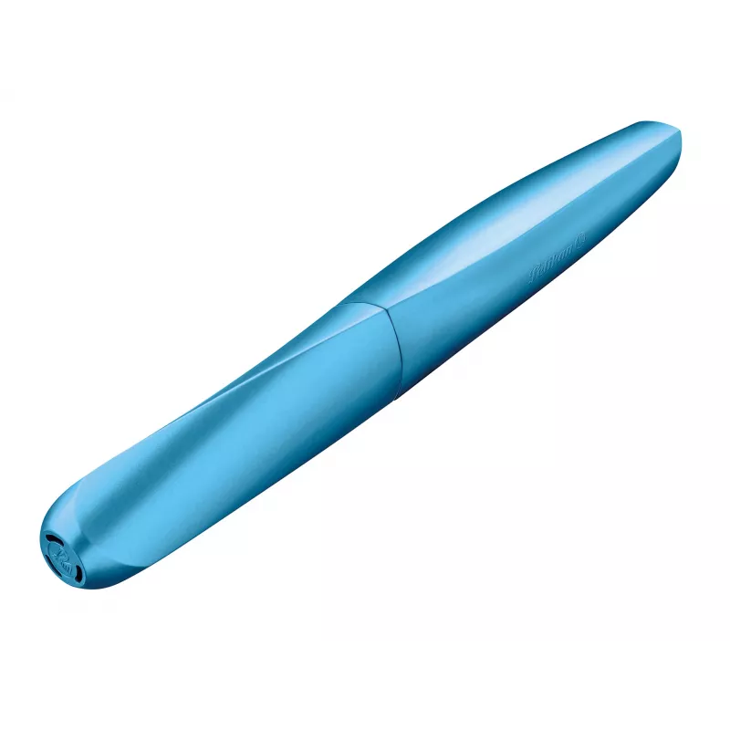 Pelikan Souverän K200 bolígrafo de bolsillo giratorio - azul mármol - apliques dorados - punta mediana - recargable - Made in Germany