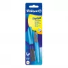 Pelikan Souverän K200 bolígrafo de bolsillo giratorio - azul mármol - apliques dorados - punta mediana - recargable - Made in Germany