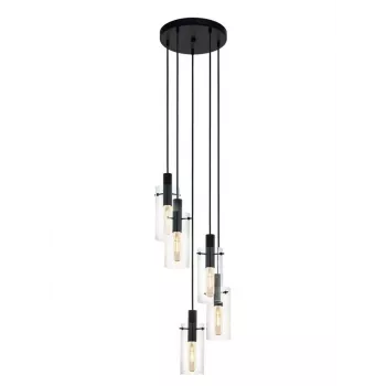 Lámpara colgante Montefino 97368 5x60W E27 Cromo/Blanco