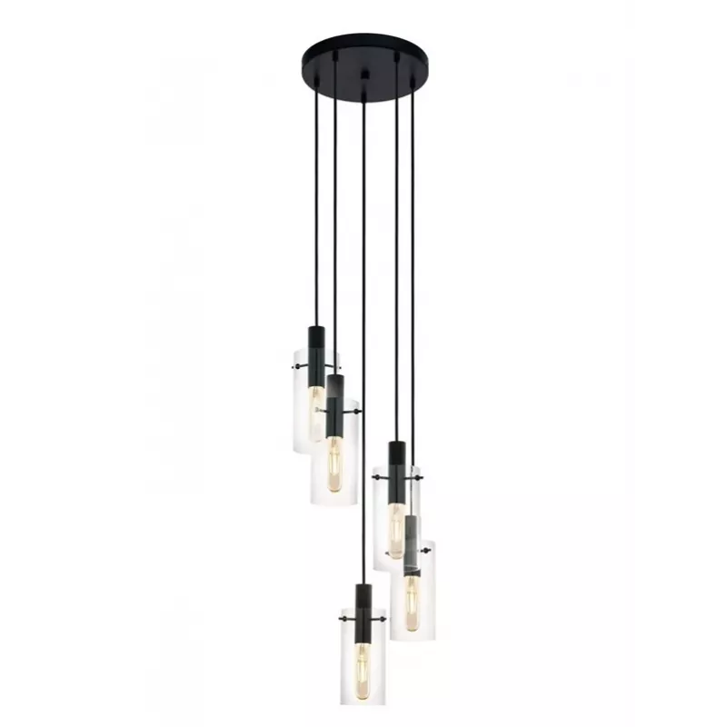 Lámpara colgante Montefino 97368 5x60W E27 Cromo/Blanco