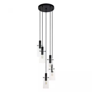 Lámpara colgante Montefino 97368 5x60W E27 Cromo/Blanco